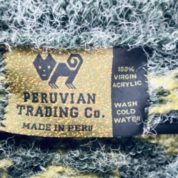 LUX Peruvian Trading Co Sweater Jacket L Art to Wear Nordic Icelandic Ski Zip - Picture 4 of 9